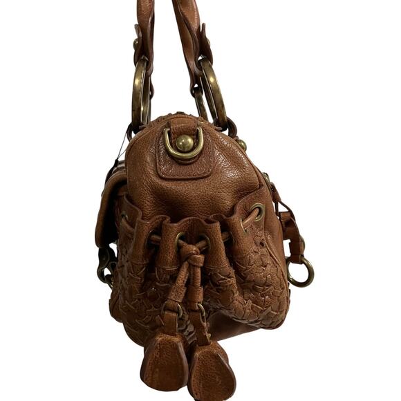 Isabella Fiore Brown Studded Leather Shoulder Bag - Picture 2 of 4